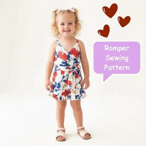 Girl Romper Sewing Pattern PDF – Toddler Jumpsuit Sizes 1Y-8Y (Beginner Friendly)