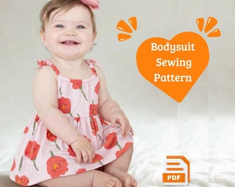 Baby Girls Ruffle Dress Sewing Pattern, Sizes 0-9 Months (PDF Download)