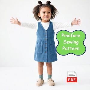 Kids Overall Dress Sewing Pattern | Pinafore Dresses | Girls Overalls Pattern | Beginner Friendly