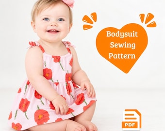 Baby Girls Ruffle Dress Sewing Pattern, Sizes 0-9 Months (PDF Download)
