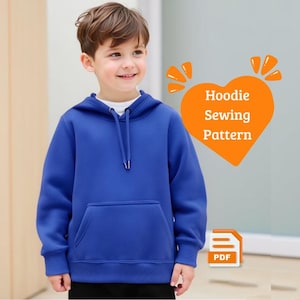 Oversized Hoodie Sewing Pattern For Kids Boys & Toddler, PDF Sweatshirt  (PDF Download)