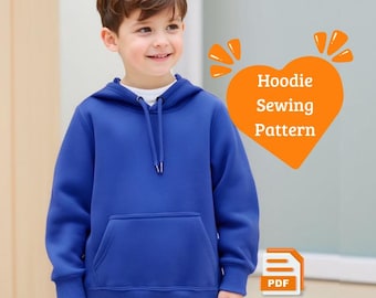 Oversized Hoodie Schnittmuster Für Kinder Jungen & Kleinkind, PDF Sweatshirt (PDF Download)