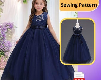 Girls Dress PDF Sewing Pattern Sleeveless Kids Years Beginner Patterns