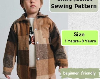 Kids Shirt Jacket Sewing Pattern – Beginner Friendly Shacket (PDF Download)
