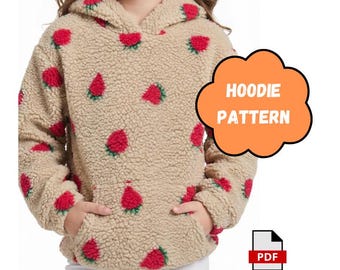 Naaipatroon hoodie meisjes, beginnersvriendelijk, maten 1-8 (pdf-patroon)