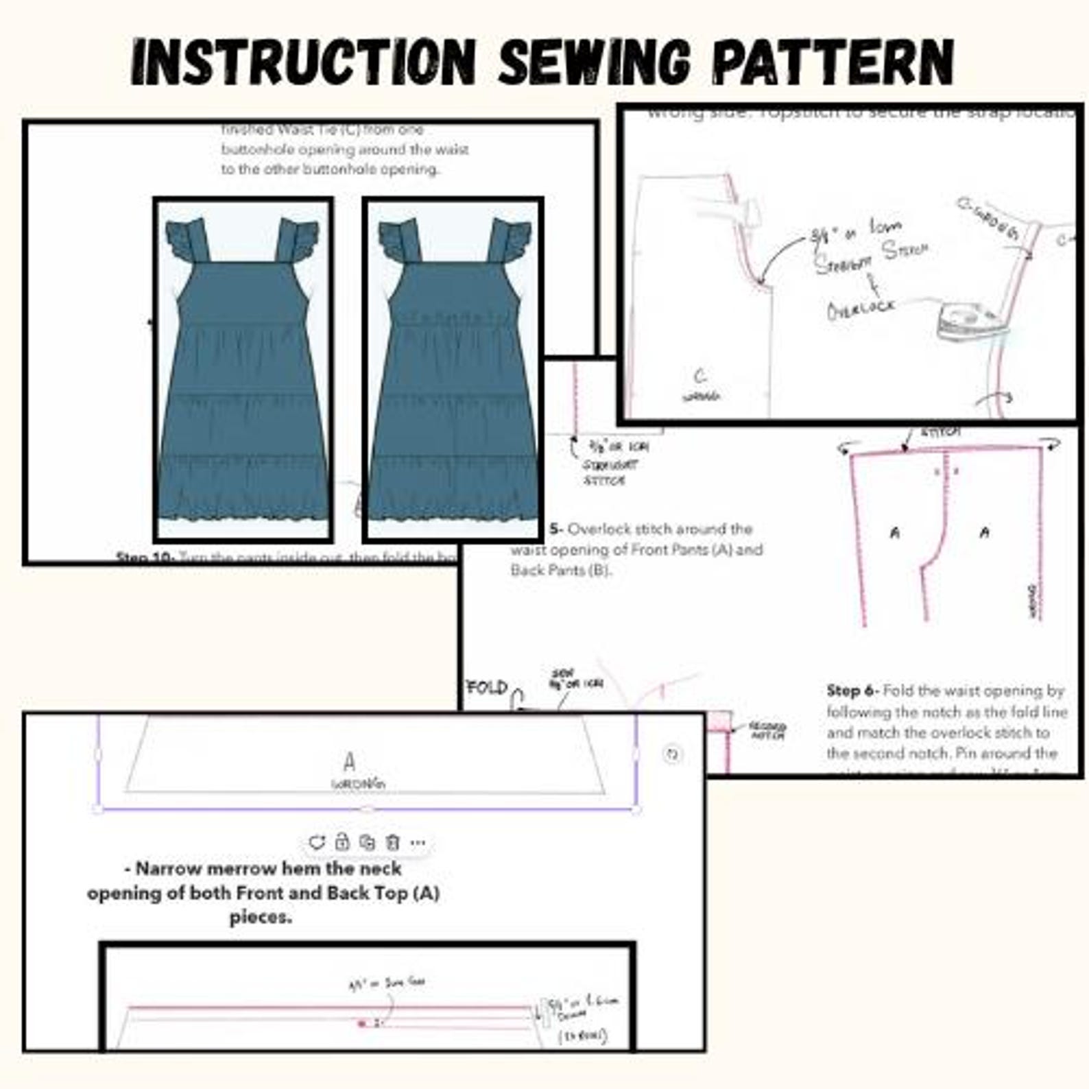 Girls Halter Dress Sewing Pattern (PDF Pattern) - Etsy