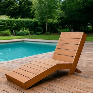 Outdoor Chaise Lounge Woodworking Plans PDF – DIY Adjustable Sun Lounger Chair for Patio or Poolside – Build Guide – Instant Download