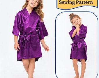 Girls Kimono Robe Sewing Pattern, Sizes 1-8 (PDF Pattern)