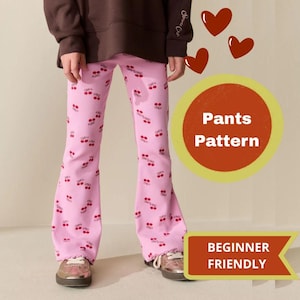 Kids Flare Pants Sewing Pattern, Bell Bottom Leggings, Beginner Friendly (PDF Download)