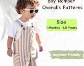 Kids Overalls Sewing Pattern – Baby & Toddler Romper (PDF Pattern, 1-18 Months)