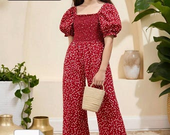 Overalls Sewing Pattern For Kids, Jumpsuit patterns kids Puff Sleeve Shirred