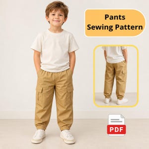 Boys Pants Sewing Pattern with Pockets – Toddler & Child Trousers (PDF Download)