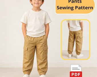 Boys Pants Sewing Pattern with Pockets – Toddler & Child Trousers (PDF Download)