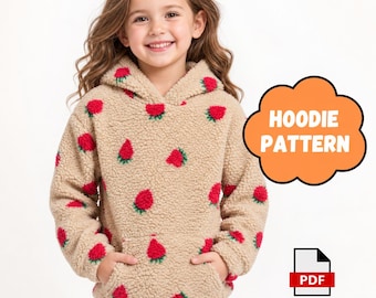 Nähschnittmuster für Mädchen-Hoodies, anfängerfreundlich, Größen 1-8 (PDF-Schnittmuster)