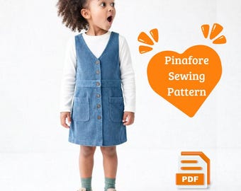 Kids Overall Dress Sewing Pattern | Pinafore Dresses | Girls Overalls Pattern | Beginner Friendly