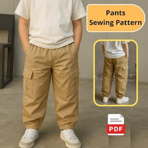 Patrón de costura para pantalones de niño con bolsillos – Pantalones para bebés y niños pequeños (Descarga en PDF)