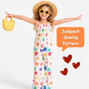 Patron de couture pour combinaison, salopette coupe décontractée, robe tablier pour fille (téléchargement PDF)