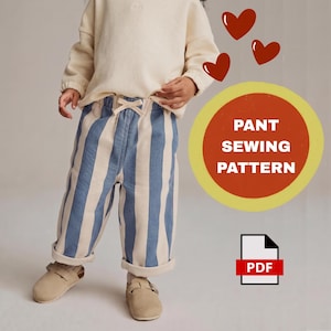 Kids Pants Sewing Pattern For Girls - Toddler Cotton Pant Pattern
