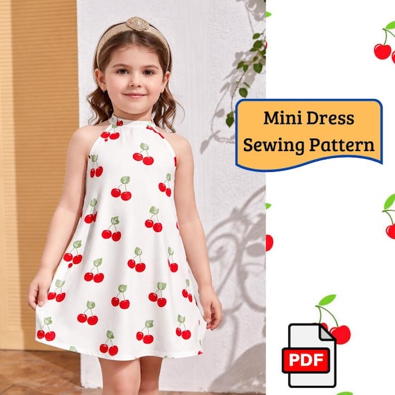 Kids Dress Sewing Pattern PDF | Easy Toddler Dress | Beginner Friendly
