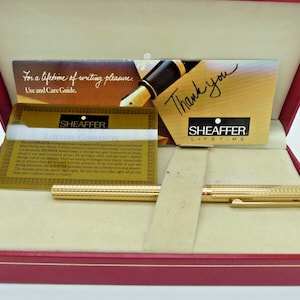 Sheaffer Targa 1007 Geometric Gold Plated Fountain Pen USA