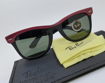 Ray-Ban Bausch & Lomb Street nette elektrische rode wayfarer-zonnebril vintage NOS 5022 montuur