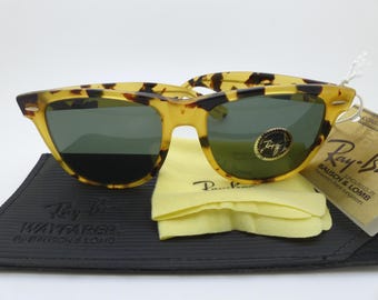 Ray-Ban Wayfarer II W0893 Yellow Tortoise Bausch & Lomb G-15 Lens NOS Cased