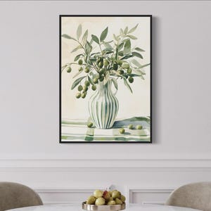 Printable Olive Kitchen Wall Art Digital Download Boho Olive Poster Yellow Olive Art for Gallery Wall Printable Artwork for Home Decor