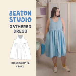 Gathered Dress | PDF Sewing Pattern | Beaton Studio | (XS-4X)