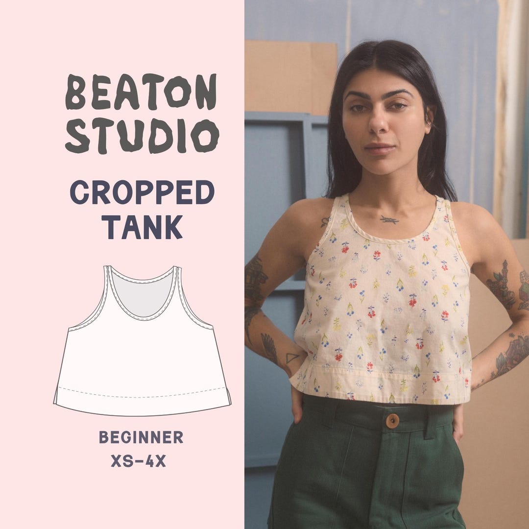 Cropped Tank Sewing Pattern | Beginner Friendly, XS-4X (PDF Pattern) - Etsy