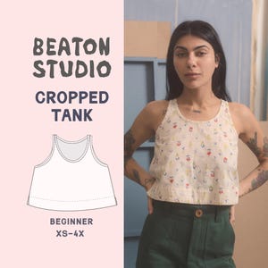 Cropped Tank Sewing Pattern | Beginner Friendly, XS-4X (PDF Pattern)