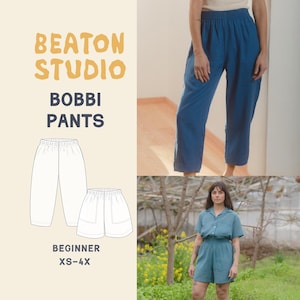 Bobbi Pants Sewing Pattern | Elastic Waist, Pockets (PDF)
