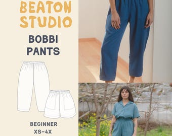 Bobbi Pants Sewing Pattern | Elastic Waist, Pockets (PDF)