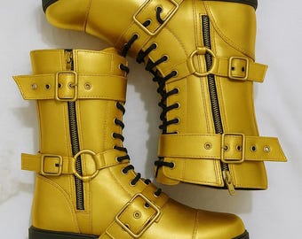 Genuine Leather Wrestling Boots Unisex Pro Fight Training Combat Shoes