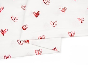 Red hearts fabric yard 94.5 inches wide, red hearts cotton yard, red heart cotton meter, r small print fabric half yard meter