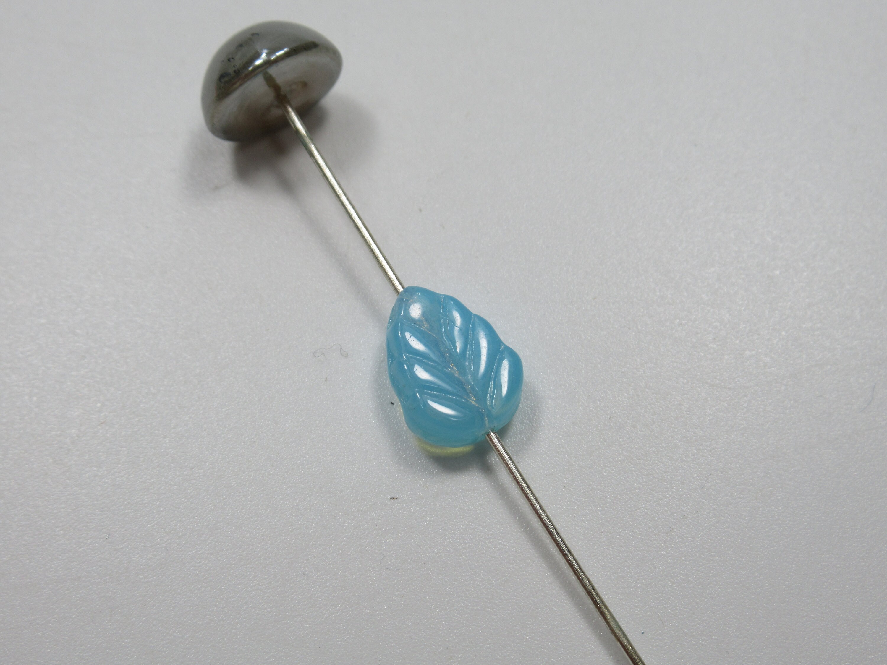12pc 13x11mm Czech Pressed Glass Maple Leaf Beads, Peridot Opal
