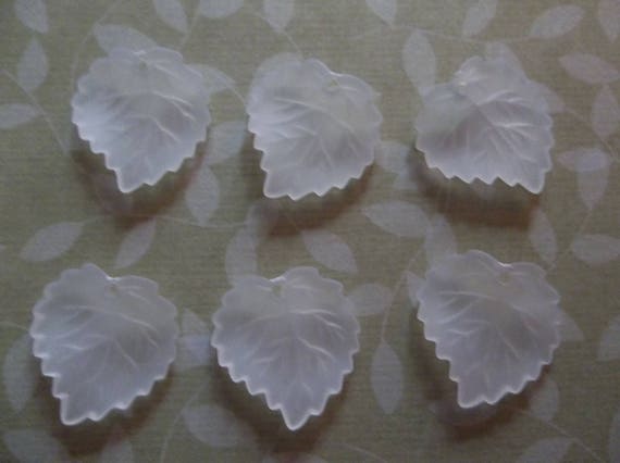 Flower Beads Flower Pendants Matte Crystal White 26mm Made in Germany Qty 6
