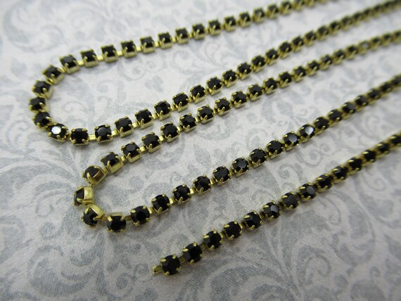 Czech Crystals Choose Length 3mm Clear AB Rhinestone Chain Brass Setting