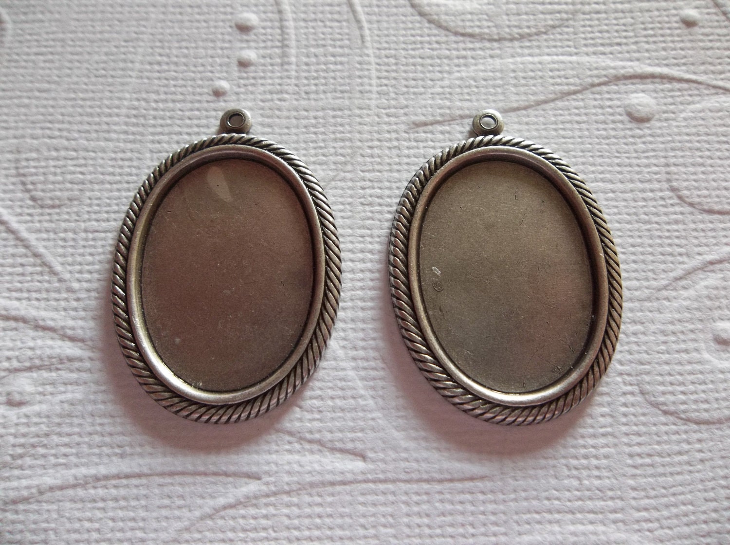 25x18mm Oxidized Silver Plated Brass Settings With Ring 2 SOS5823 