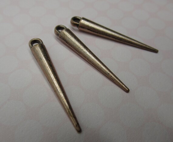 Black Metal Spikes Pendants Dangles Set of 9 Long Charms