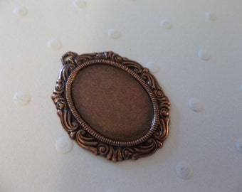 18X13mm Settings - Antiqued Copper - Vintage Inspired - Swag Design Setting - For Cameos & Cabochons - Qty 2