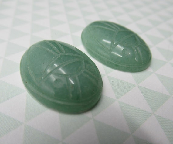 25X18mm Scarab Cabochons Rhodonite Natural Stone Beetle Cameos Egyptian Symbols