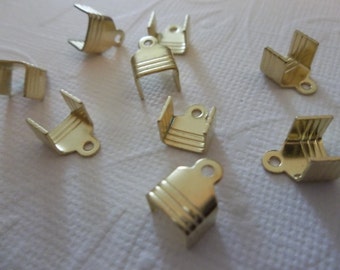 Brass Rhinestone Chain Connectors Crimps 7.5mm Size for 6mm Size Chain - Qty 10