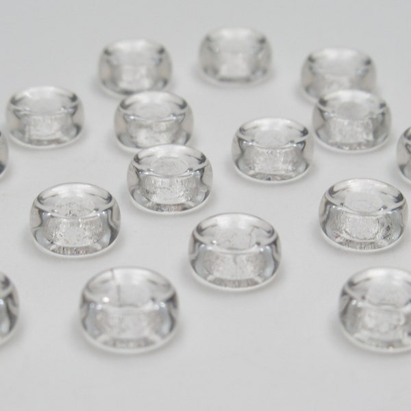 Crystal Clear Czech Glass Rings - 6mm Spacer Separator Beads - Small Connector Links - Large Hole - Color Jump Rings - Qty 12