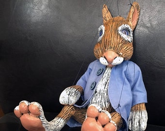 Peter Rabbit marionette (made to order)