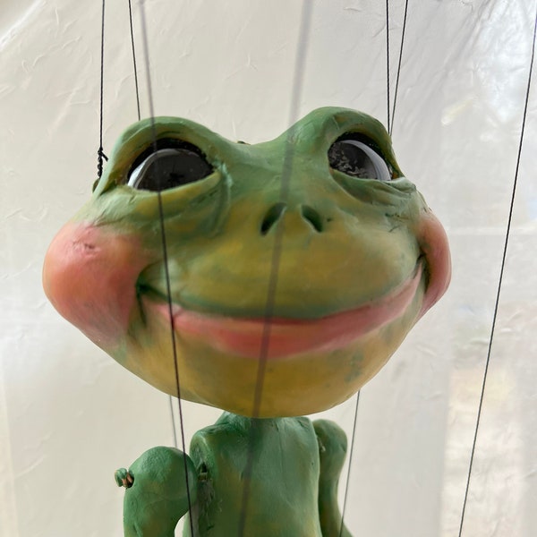 Frog Marionette, made-to-order. hand-made, OOAK