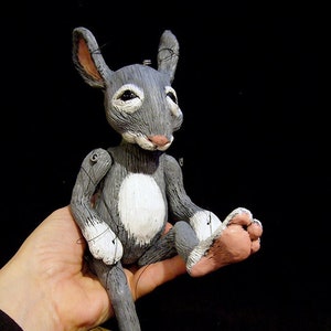grey rabbit marionette, MADE-TO-ORDER