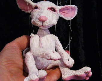 white rabbit marionette, MADE-TO-ORDER