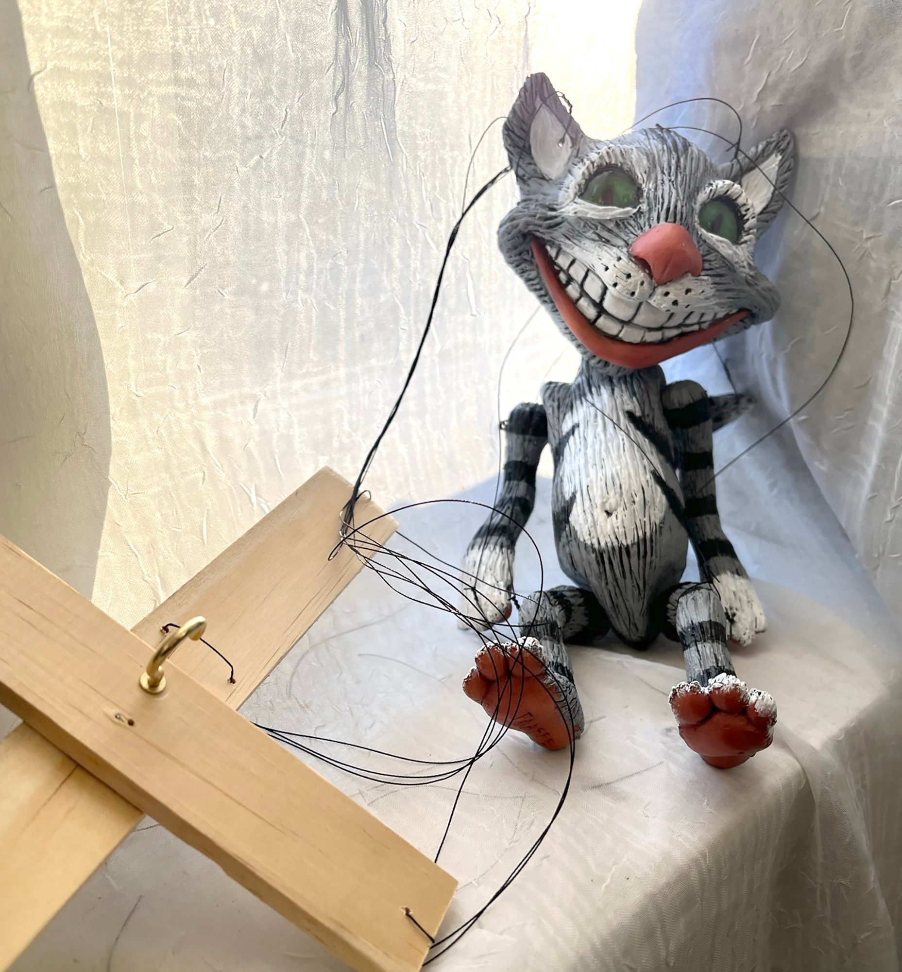 Cheshire Cat From Alice in Wonderland Marionette - MADE TO ORDER
