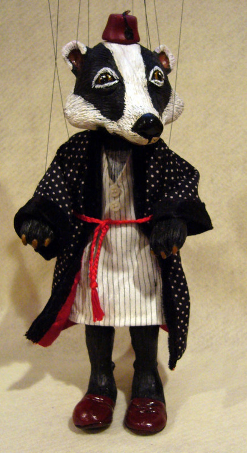 Badger Marionette, Wind in the Willows Character / MADE TO-ORDER image 1