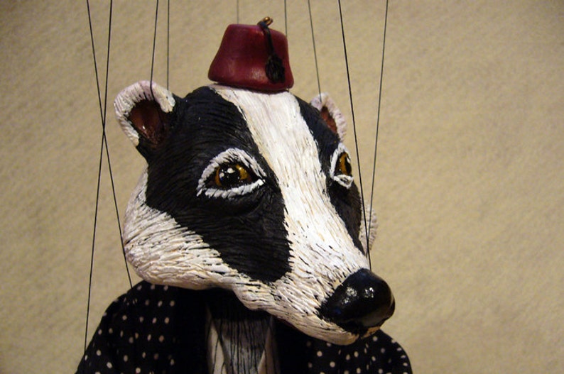 Badger Marionette, Wind in the Willows Character / MADE TO-ORDER image 2